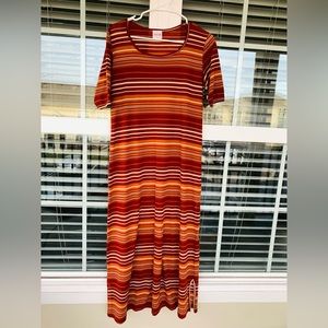 Tribal Stripe Print Maxi Dress slits